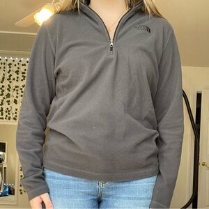 Women's Gray Quarter-Zip Top